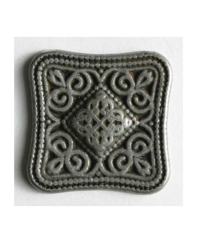 Square Silver Metal Button